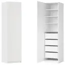 Шкаф распашной Висла белый 60х232,2х54,5  с 4 полками и 4 ящиками каркас белый